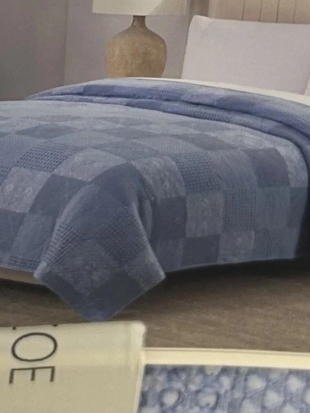 Rachel Zoe Cotton Stonewash Blue Full/Queen Quilt 88”x92”
